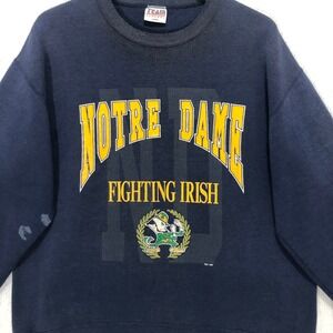 Vintage Team Edition Notre Dame Fighting Irish Sweatshirt Navy Blue Large